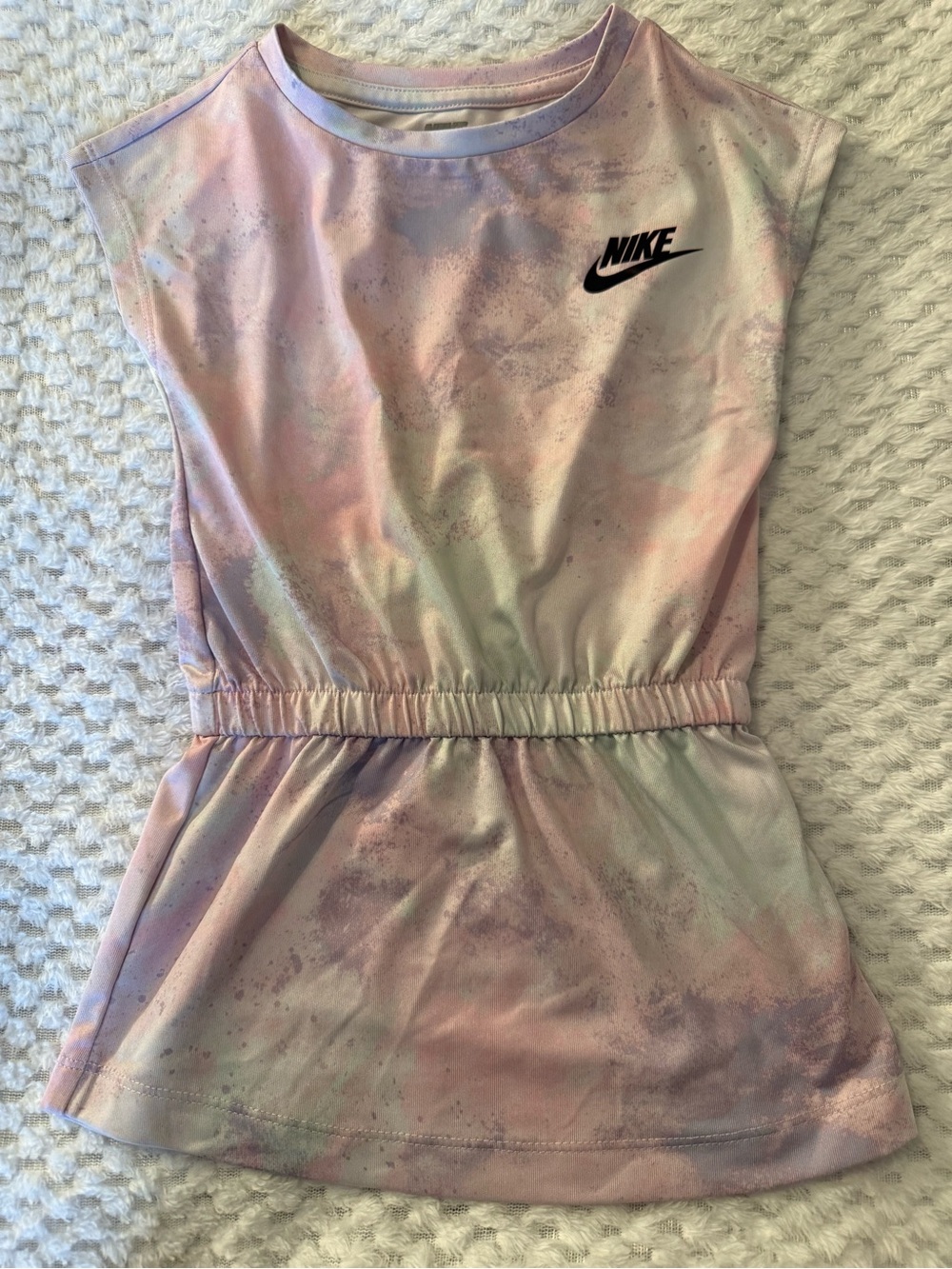 Nike Girls' Pastel Tie-Dye Casual Dress with Black Logo